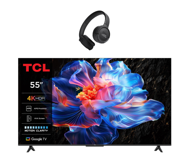 TCL 55V6C 55" LED 4K Google TV  + Tune 520BT Czarny - 1530364 - zdjęcie